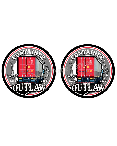 Door Step Sticker Set Container Outlaw Red